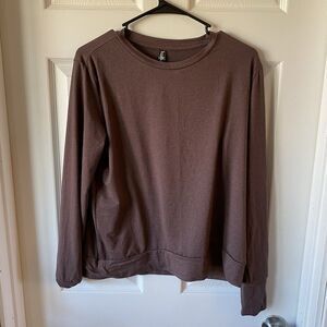 Lukka Luk Women’s Medium Long Sleeve Stretch Shirt Purple/Brown Pullover